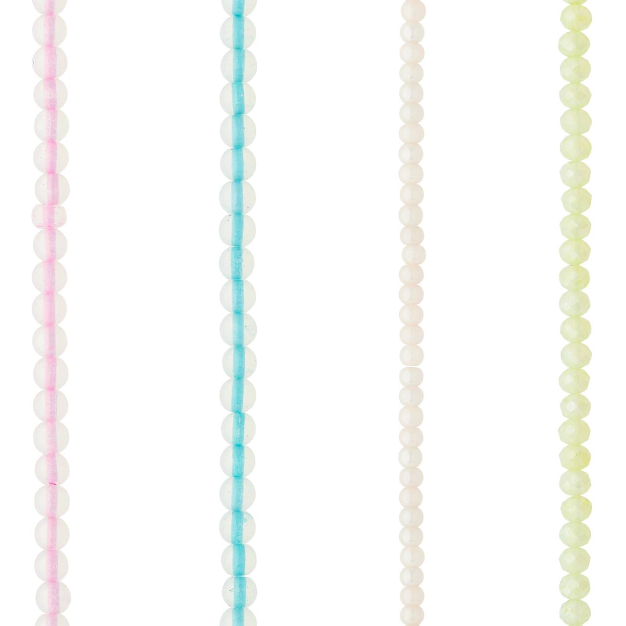 12 Pack: Pastel Faceted Rondelle Beads by Bead Landing™